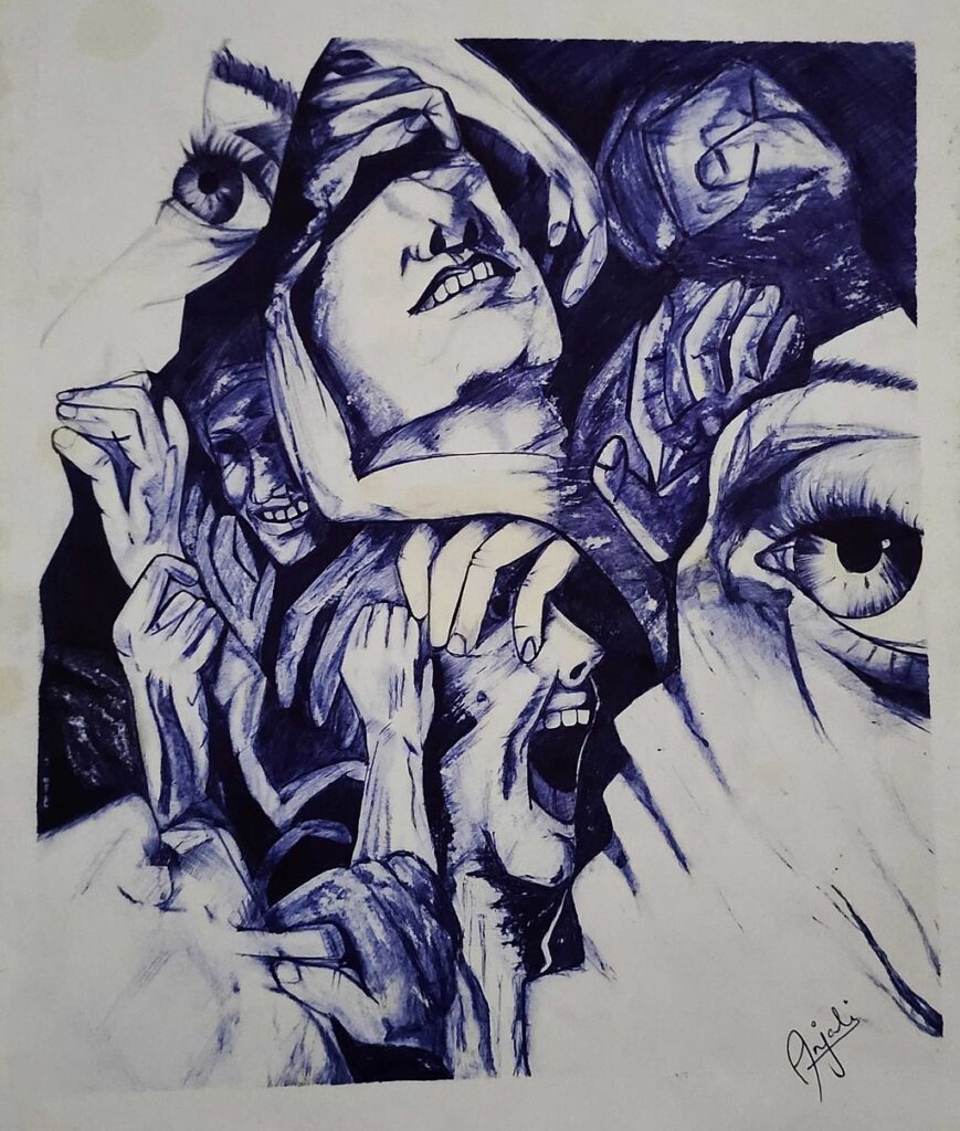 Without a prescription anxiety pills: myth or reality? 4 Illustration of psychological agony and anxiety - Dr. Anjali Sehrawat, CC BY-SA 4.0, Via Wikimedia Commons