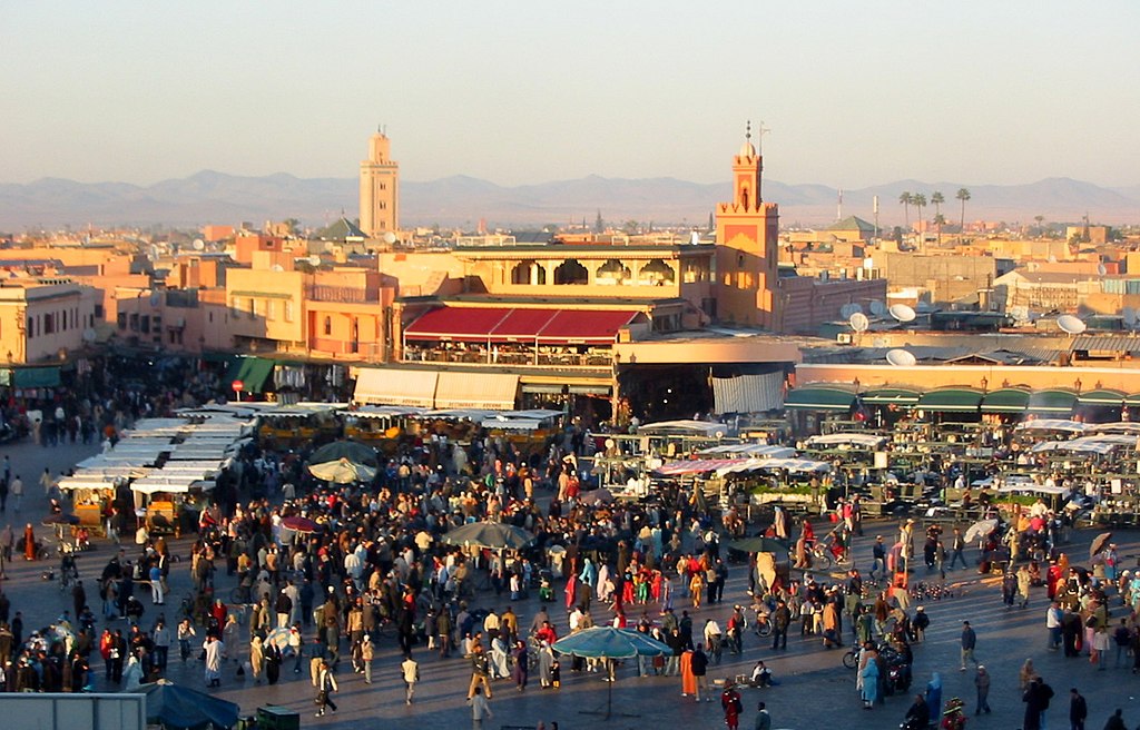 Marrakech - the heart of Morocco: Juggler Square, Medina and Majorella - Donar Reiskoffer, CC BY-SA 3.0, via Wikimedia Commons
