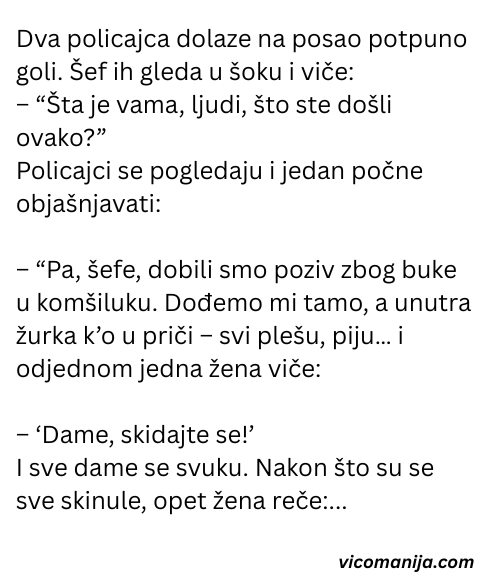 Vic dana: Policajci na tulumu