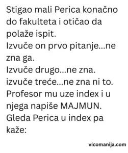 Vic dana Perica na fakultetu