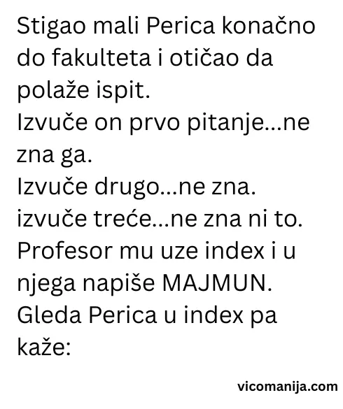 Vic dana Perica na fakultetu