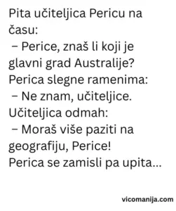 Vic dana Perica vraća lekciju
