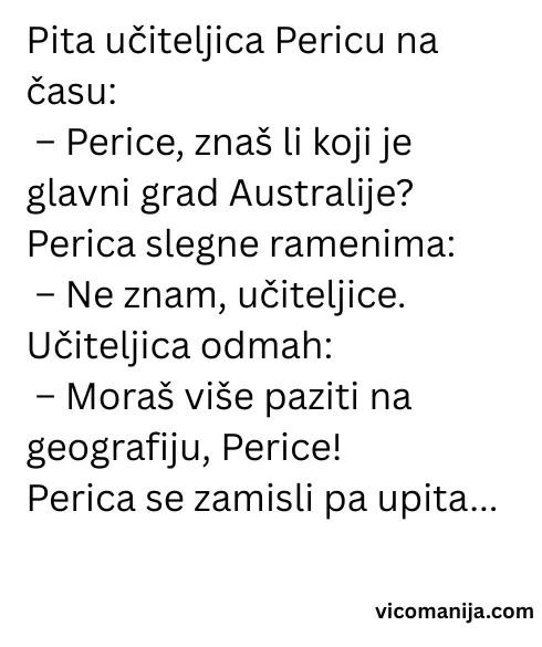 Vic dana Perica vraća lekciju