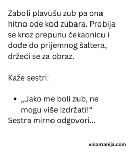 Vic dana Plavuša kod zubara