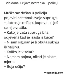 VIC DANA Prijava nestanka u policiji