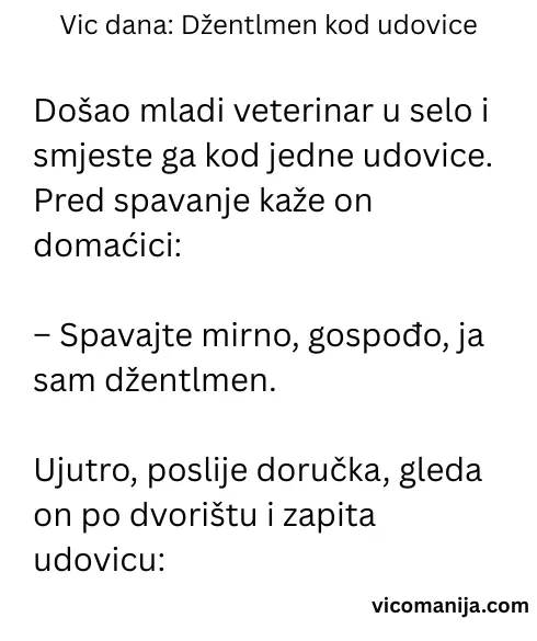Vic dana Džentlmen kod udovice