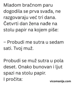Vic dana Prva svađa u braku
