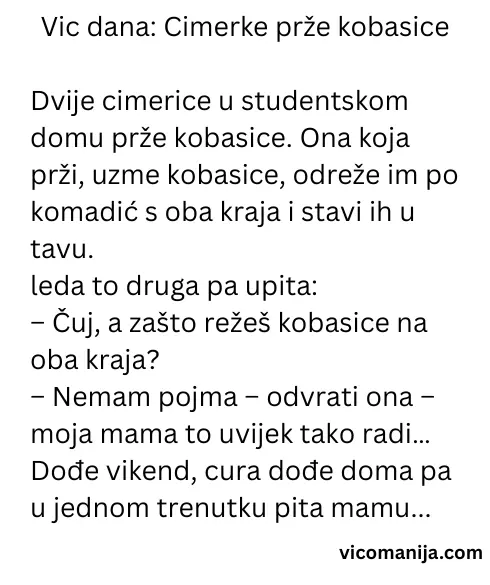 Vic dana Cimerke prže kobasice