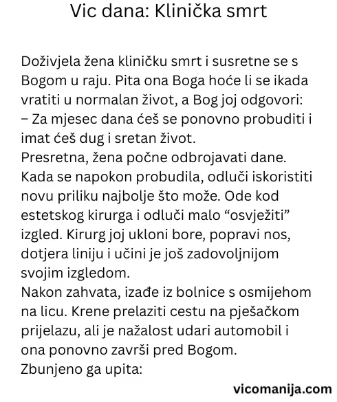 Vic dana Klinička smrt