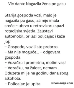Vic dana Nagazila žena po gasu