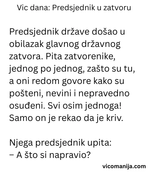 Vic dana Predsjednik u zatvoru