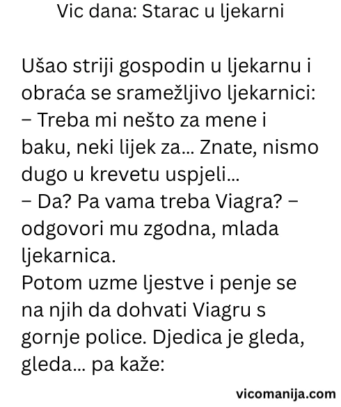 Vic dana Starac u ljekarni