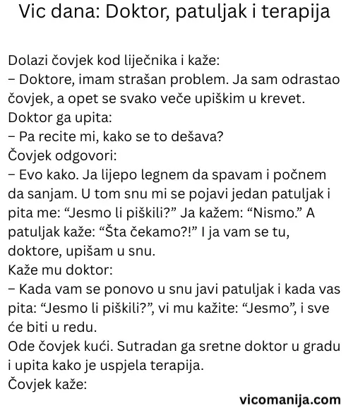 Vic dana: Doktor, patuljak i terapija 1 Vic dana Doktor, patuljak i terapija