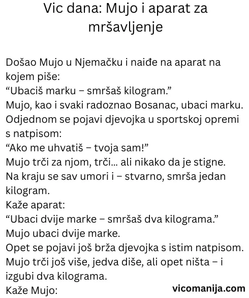 Vic dana: Mujo i aparat za mršavljenje 1 Vic dana Mujo i aparat za mršavljenje