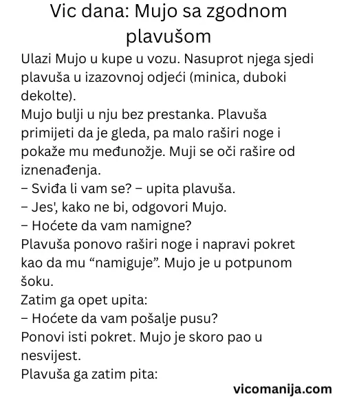 Vic dana Mujo sa zgodnom plavušom