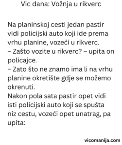 Vic dana Vožnja u rikverc